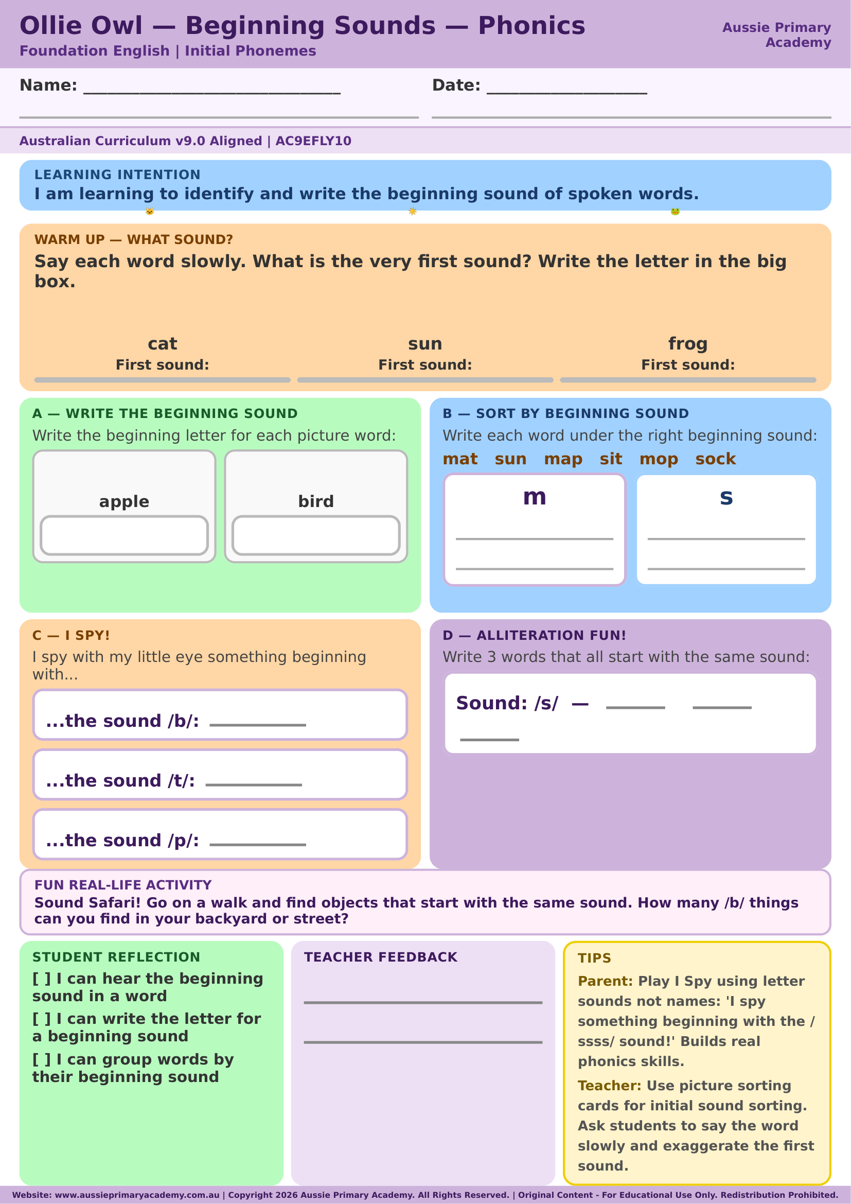Beginning Sounds Preview