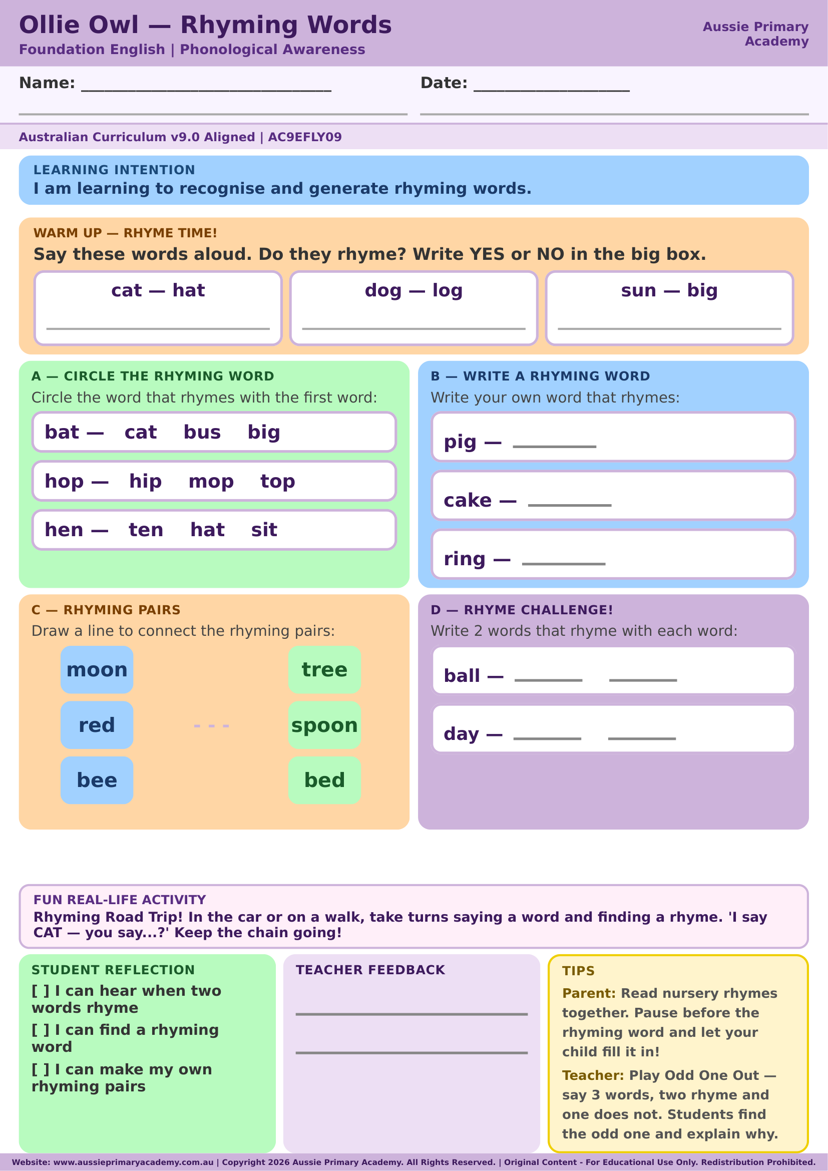 Rhyming Words Preview