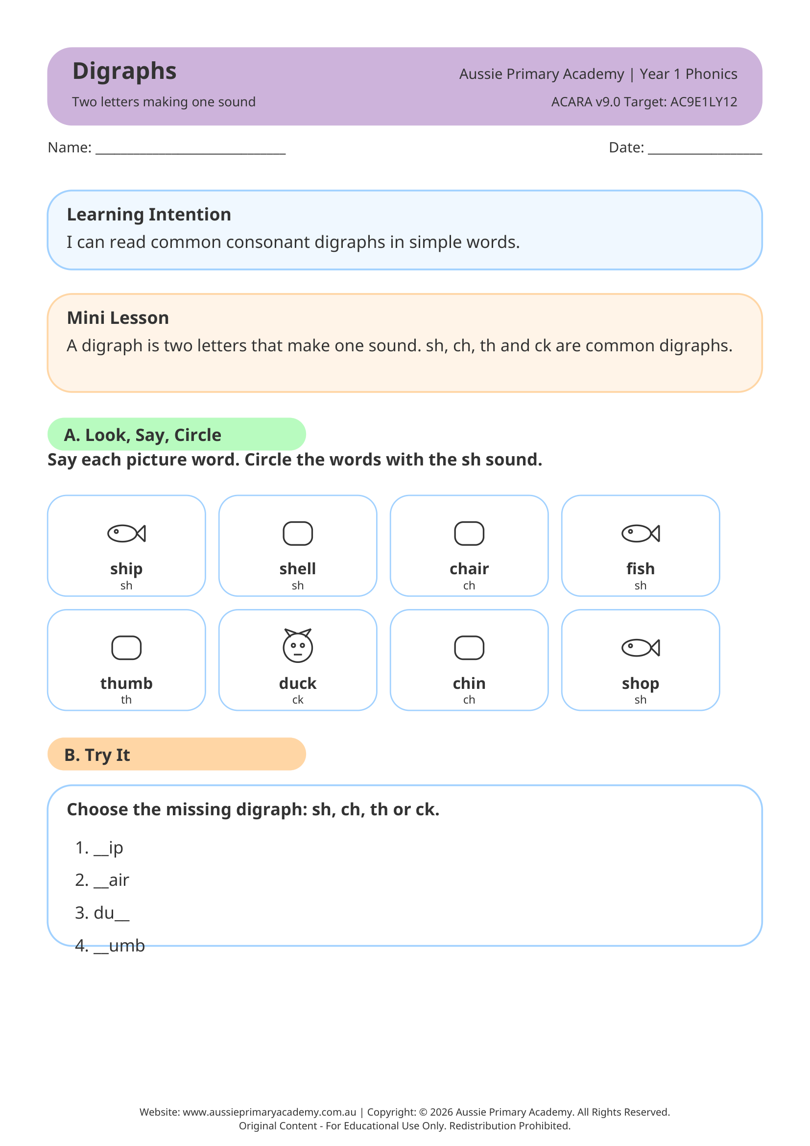 Digraphs Preview