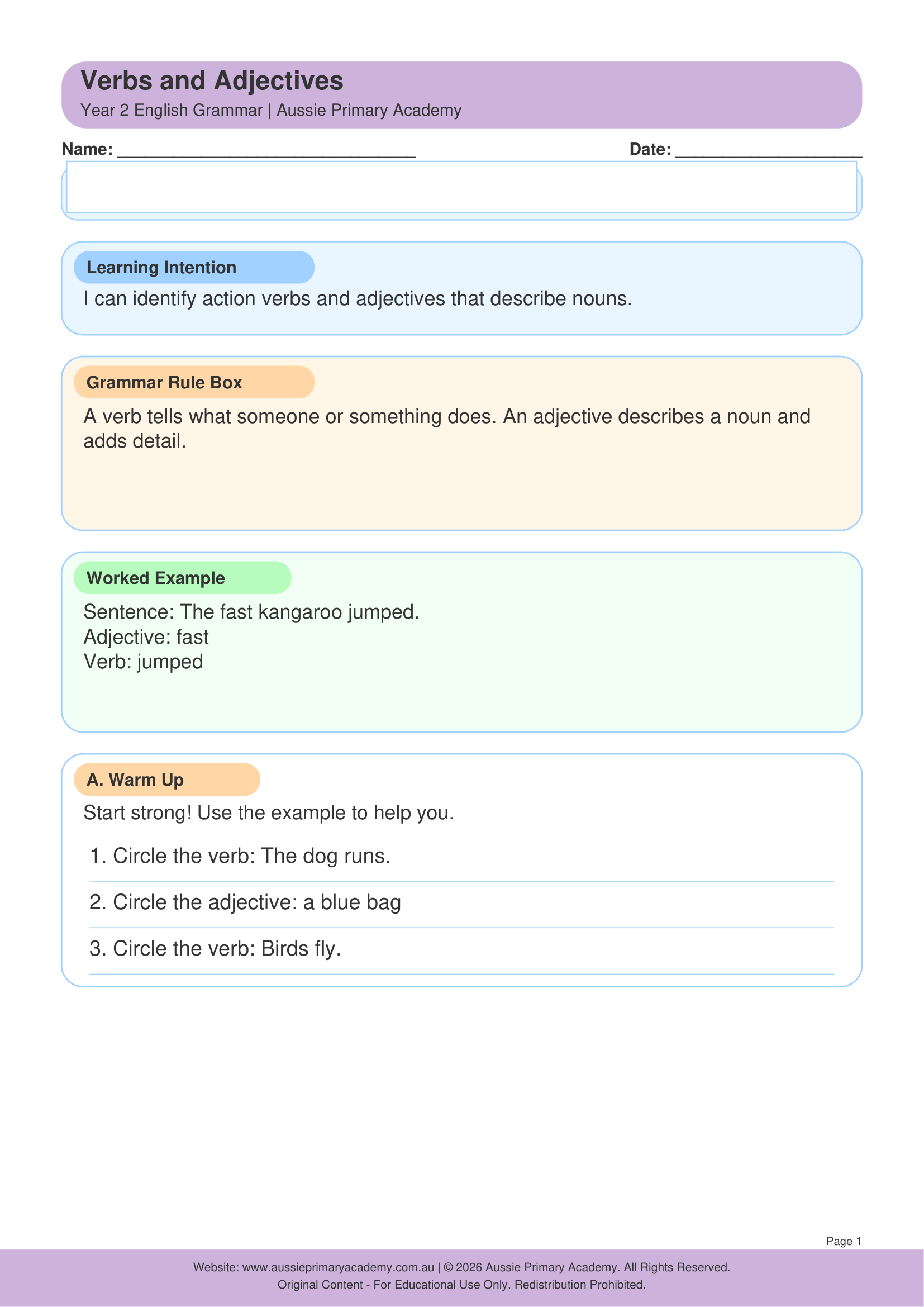 year-2-verbs-and-adjectives Preview