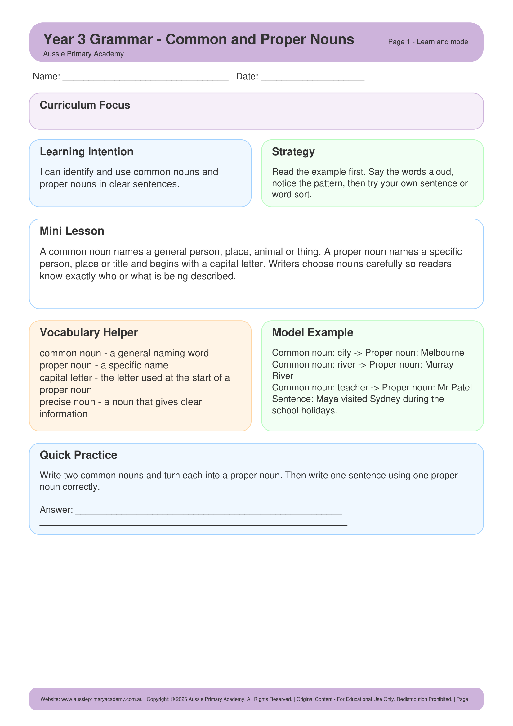 year-3-common-and-proper-nouns Preview