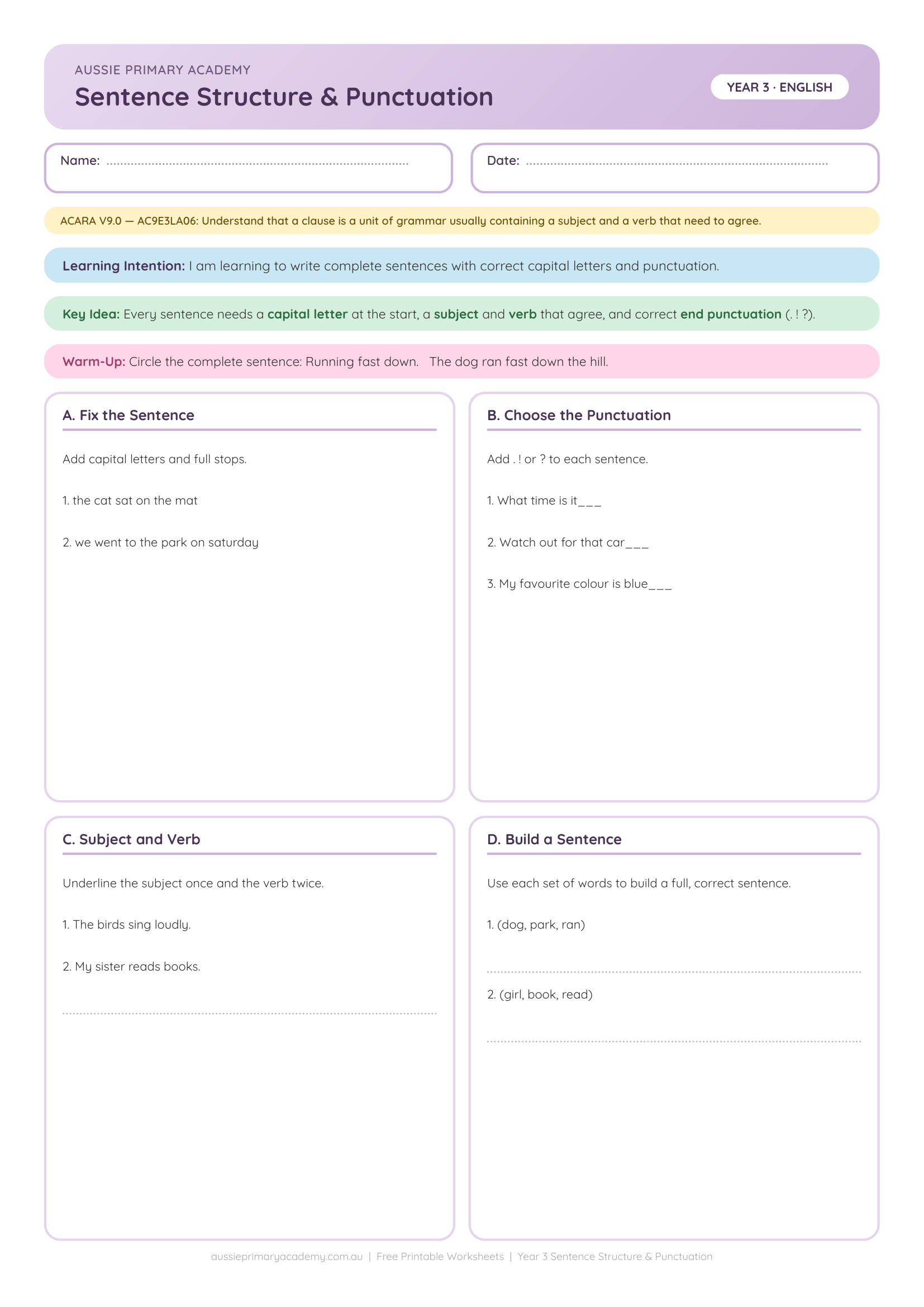 year-3-sentence-punctuation Preview