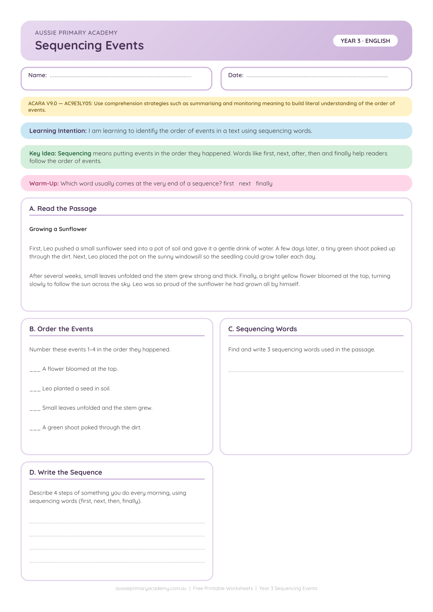 year-3-sequencing-events Preview