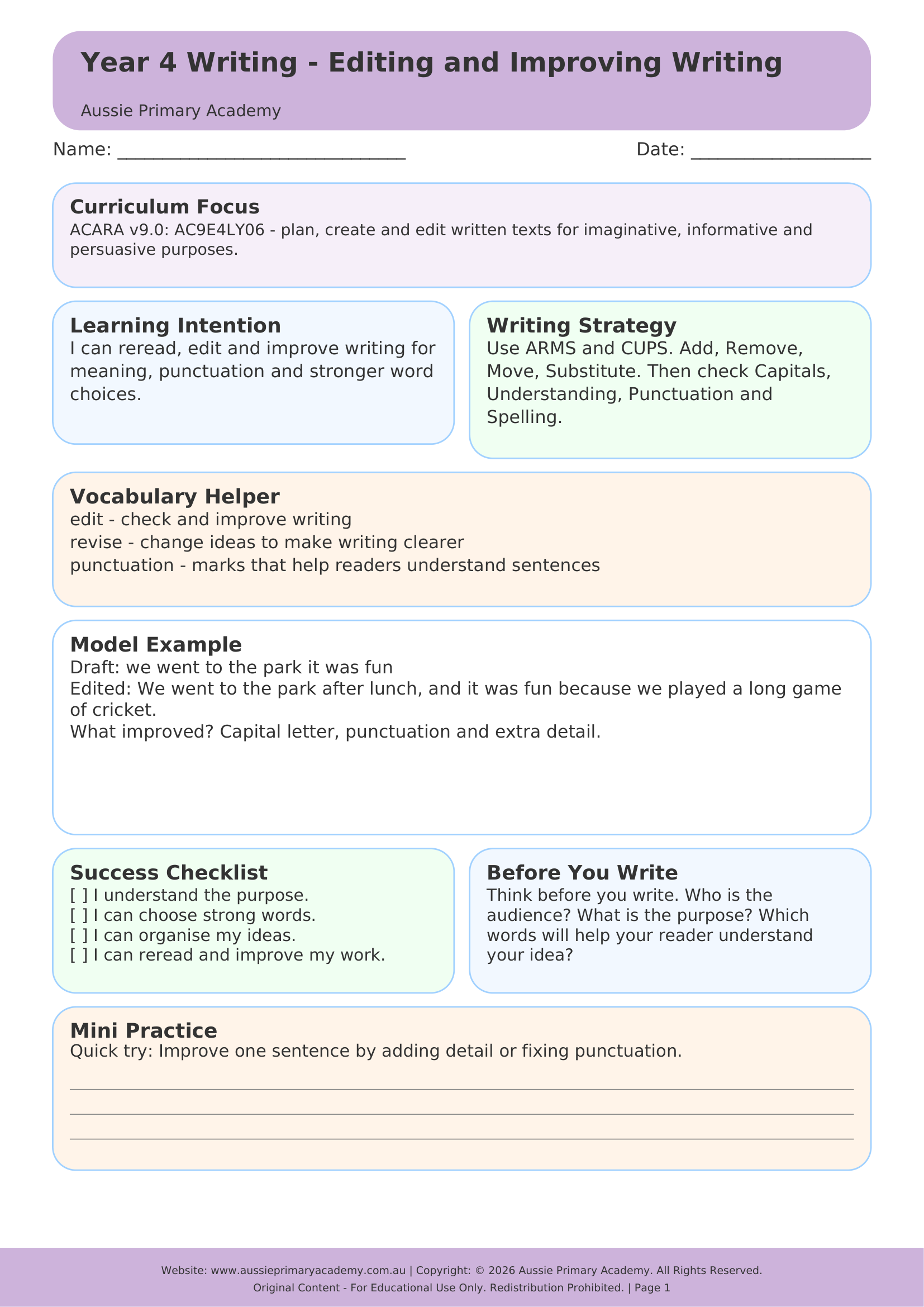 Editing and Improving Writing Preview