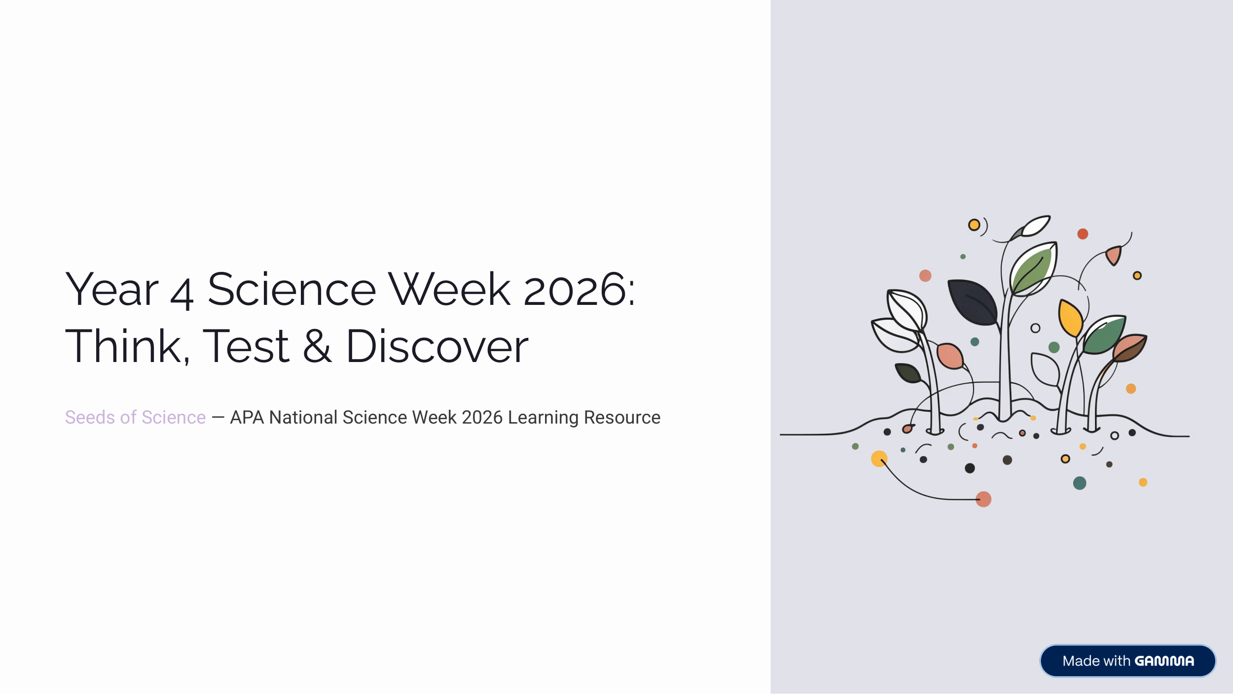 Year 4 Science Week 2026 Think Test and Discover worksheet preview